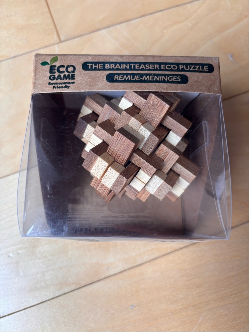 Eco Game Wooden Brain Teaser Puzzle - Natural Brown